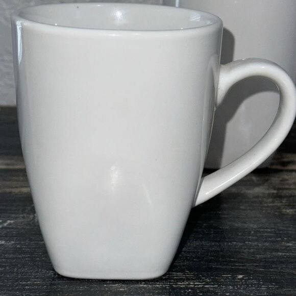 Set Of 4 Palm Restaurant Quality Stoneware Coffee Mugs White - Picture 4 of 8